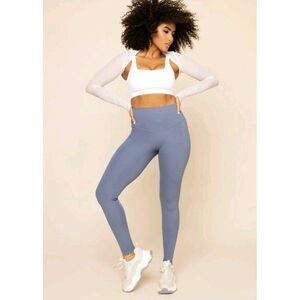 Pop Flex Black Supersculpt Leggings with Pockets 25" Women's Small Blue Mist